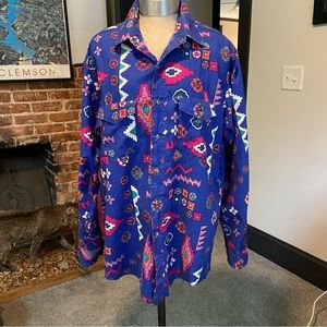 Vintage wrangler button down bold & bright!